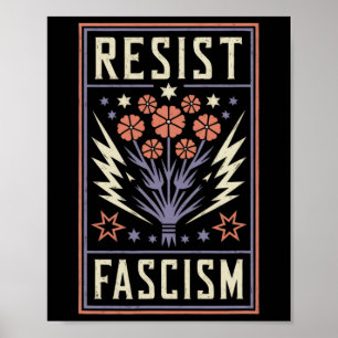 Widerstehe Faschismus Protest Trump Anti Trump 4 Poster