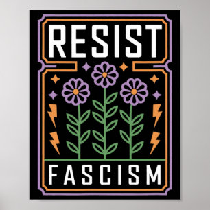 Widerstehe Faschismus Protest Trump Anti Trump 7 Poster