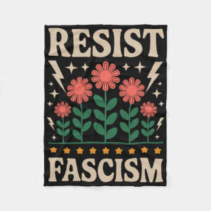 Widerstehe Faschismus Protest Trump Anti Trump  Fleecedecke