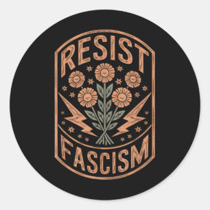 Widerstehe Faschismus Protest Trump Anti Trump Runder Aufkleber