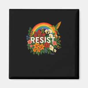 Widerstehe Floral Anti Trump Politischem Protest S Magnet