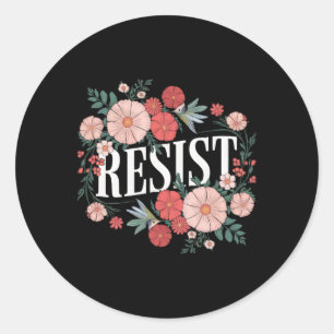 Widerstehe floral Protest Trump Anti Trump Runder Aufkleber