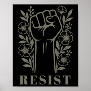 Widerstehe Florale Anti-Trump Politische Protest A Poster
