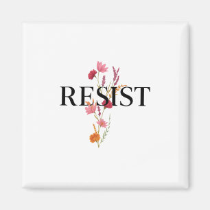 Widerstehe Florale Politische Feministische Frauen Magnet