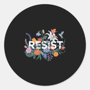 Widerstehe Florale Protest Widerstand Politische F Runder Aufkleber