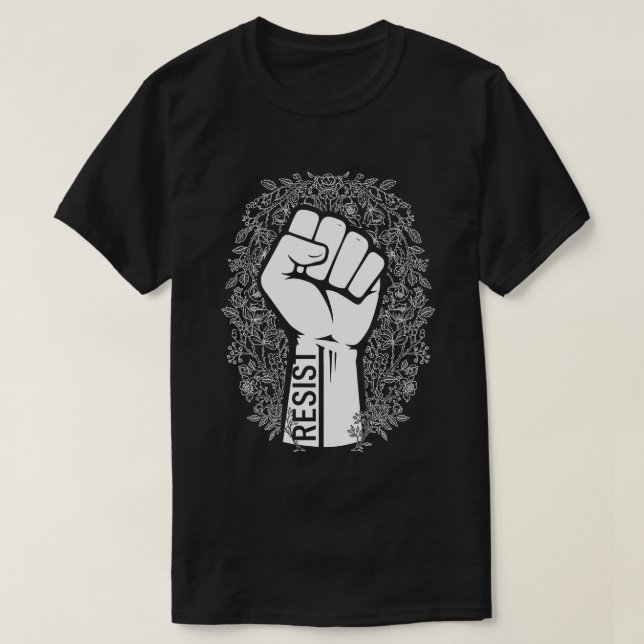 Widerstehe Florales Emblem T-Shirt (Design vorne)