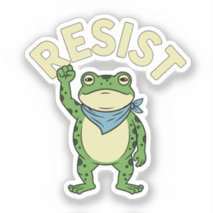 Widerstehe Frosch Illustration STICKER, Süßer Prot Aufkleber