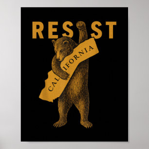 Widerstehe Kalifornien Bär  Poster