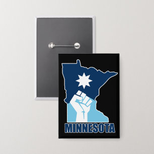 Widerstehe Minnesota erhobene Faust Button