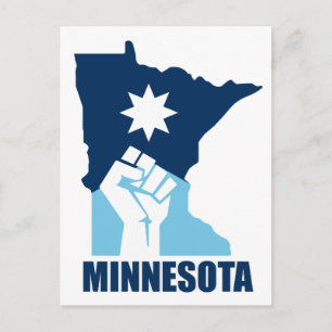 Widerstehe Minnesota erhobene Faust Postkarte