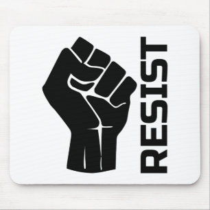 Widerstehe mit der Faust - in Schwarz 0002 Mousepad