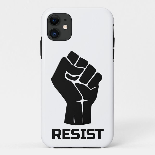 Widerstehe mit der Faust - in Schwarz Case-Mate iPhone Hülle (Rückseite)