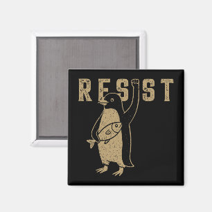 Widerstehe Pinguin-Aktivismus Grafikdesign Vintage Magnet