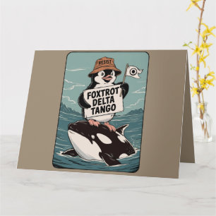 Widerstehe Pinguin-Aktivismus Vintage-Protest Karte