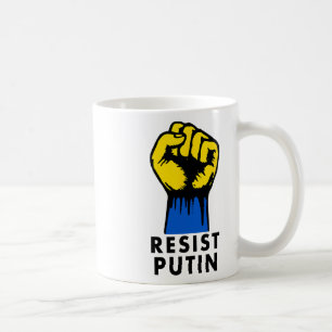 Widerstehe Putin Protest erhobene Faust  Kaffeetasse