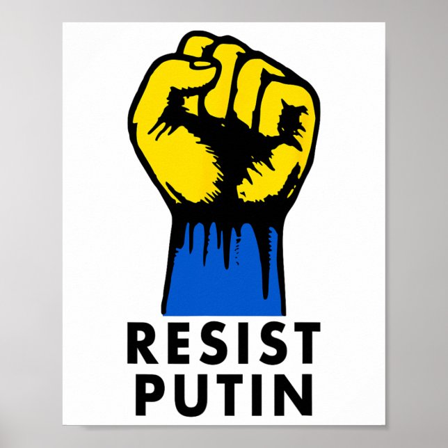 Widerstehe Putin Protest erhobene Faust  Poster (Vorne)