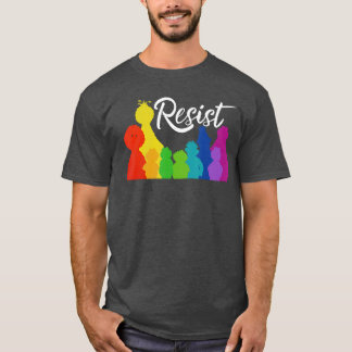 Widerstehe Speicher PBS Regenbogen Silhouette Desi T-Shirt