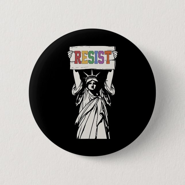 Widerstehe Statue Of Liberty Frieden Freundlichkei Button (Vorderseite)