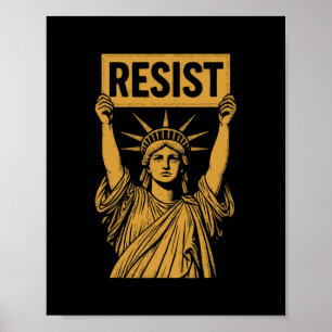 Widerstehe Statue Of Liberty Rebellischer Protest Poster