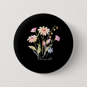 Widerstehe subtiler Anti-Trump-Blumen-Botanik-Prot Button