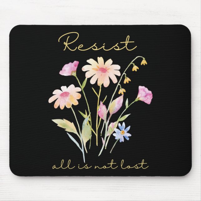 Widerstehe subtiler Anti-Trump-Blumen-Botanik-Prot Mousepad (Vorne)