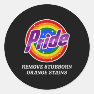 Widerstehe Trump Entferne hartnäckige orangefarben Runder Aufkleber