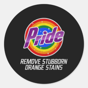 Widerstehe Trump Entferne hartnäckige orangefarben Runder Aufkleber