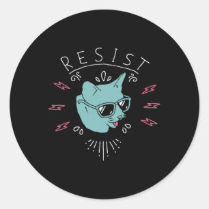 Widerstehe Trump Katze Anti Trump Protest Anti Pol Runder Aufkleber