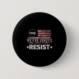 Widerstehe Trump Protest Anti Politisch Us Flagge  Button