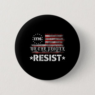 Widerstehe Trump Protest Anti Politisch Us Flagge  Button