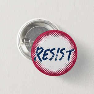 Widerstehe Widerstand Blau Weiß und Rot Benutzerde Button