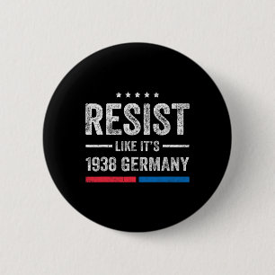 Widerstehe wie es Deutschland 1938 Vintage US-Flag Button