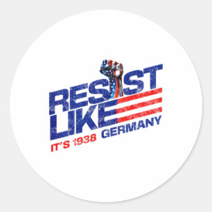 Widerstehe wie es Deutschland 1938 Widersetze dich Runder Aufkleber