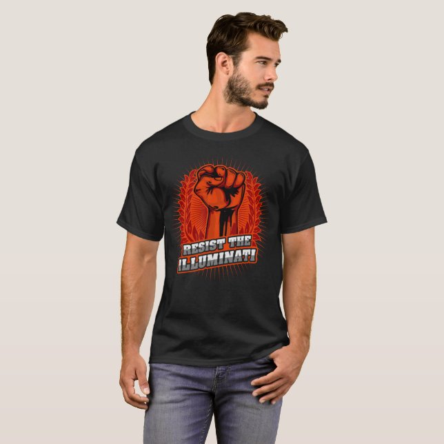 Widerstehen der leuchtenden Orangenfaust T-Shirt (Vorne ganz)