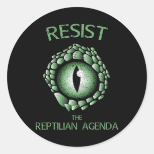 Widerstehen der Reptilen Agenda Verschwörungstheor Runder Aufkleber