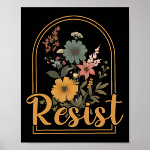 Widerstehen Minimalistischer Blume gegen Trump pol Poster