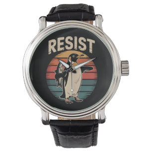 Widerstehen Pinguinen Aktivismus Protest Zölle Ret Armbanduhr