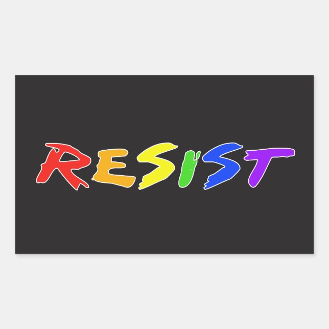 Widerstehen! Rechteckiger Aufkleber (Vorderseite)
