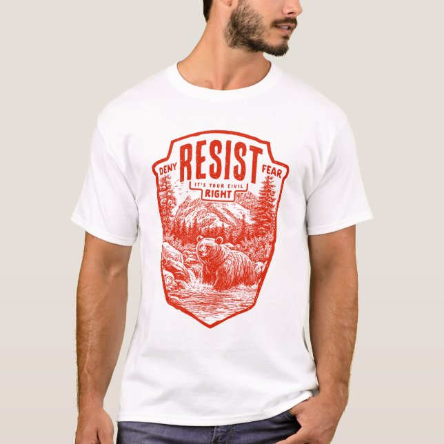 Widerstehen Sie Ihrem Zivilen rechten Bär. T-Shirt (Vorderseite)