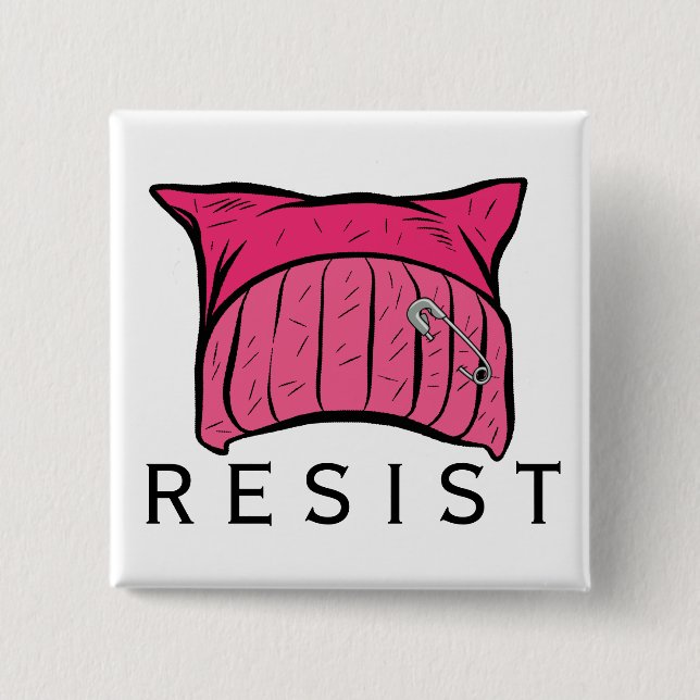 WIDERSTEHEN Sie - wir sind der Widerstand - rosa Button (Vorderseite)