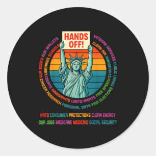 Widersteht dem Widerstand USA Statue der Freiheit Runder Aufkleber