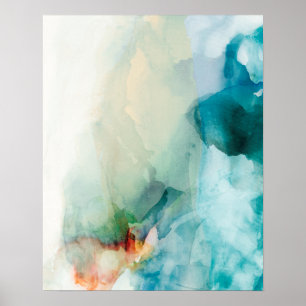 Widerwille - blaues Aquarell Poster