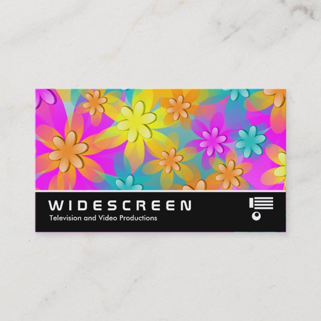 Widescreen 322 - farbenfrohe 3D-Blume Visitenkarte (Vorderseite)