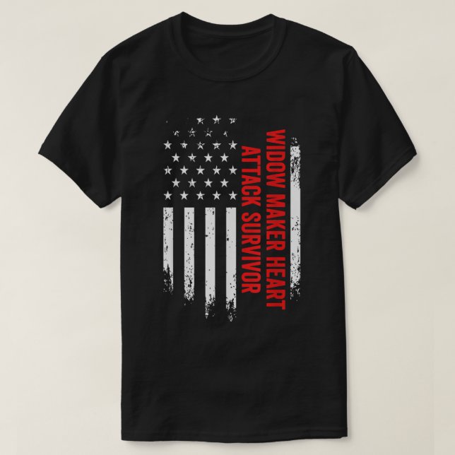 Widow Maker Herzattacken Überlebende der amerikani T-Shirt (Design vorne)