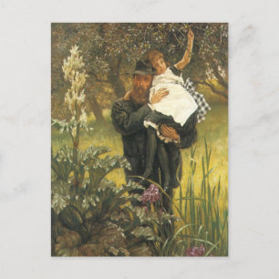 Widower von Tissot, Vintages Viktorianisches Portr Postkarte