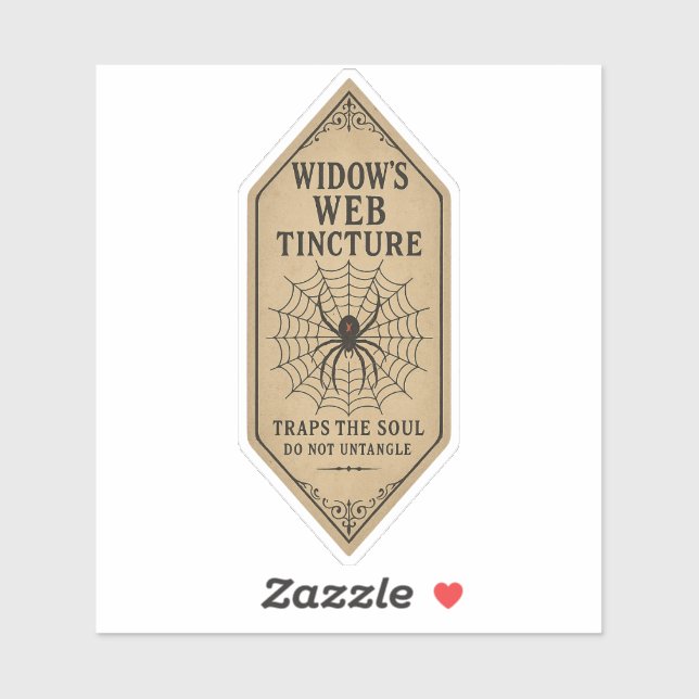 Widow's Web Tincture - Halloween Apothecary Label (Blatt)