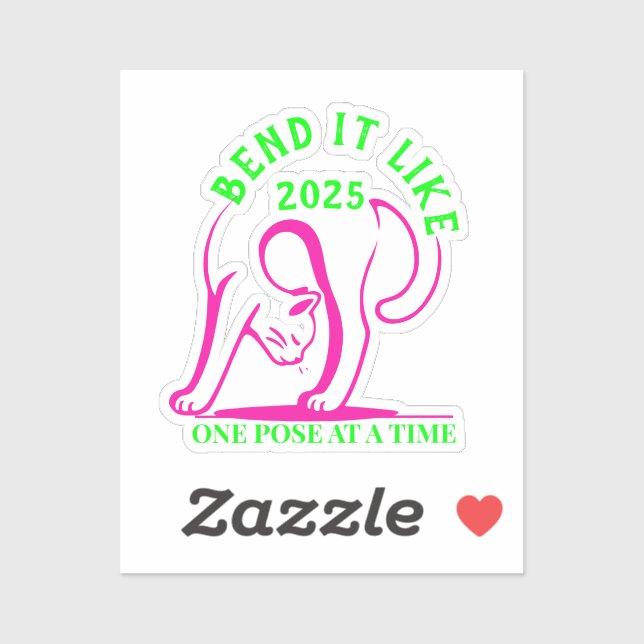 Wie 2025: Yoga Cat Fun Aufkleber (Blatt)