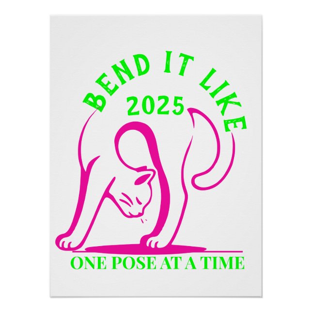 Wie 2025: Yoga Cat Fun Poster (Vorderseite)