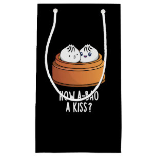 Wie A-bao ein Kuss Funny Dimsum Pun Dark BG Kleine Geschenktüte