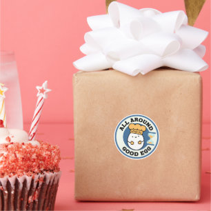 Wie, alles um gutes Ei Runder Aufkleber